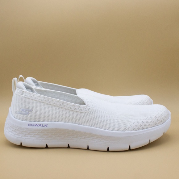 Skechers GOwalk White Knit Slip On Comfort Shoes 124957 Women's Size 10 - Picture 3 of 8